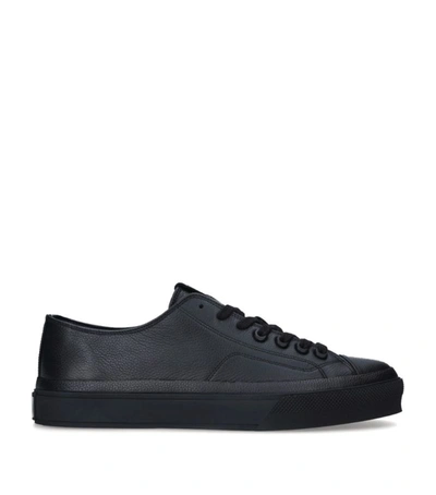 Shop Givenchy Leather City Low Sneakers In Black