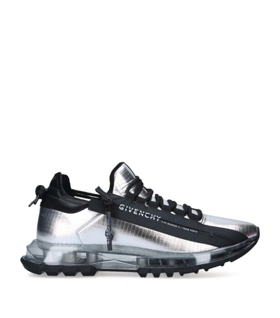 Shop Givenchy Leather Spectre Sneakers In Silver
