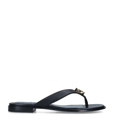 Shop Givenchy Leather G Thong Sandals In Black