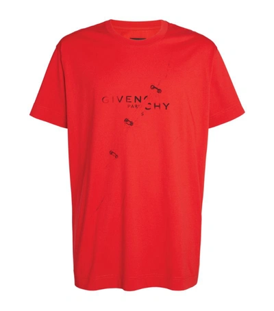 Shop Givenchy Cotton Logo T-shirt In Red