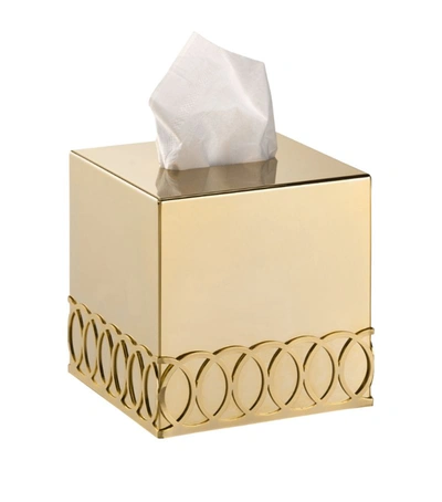 Shop Villari New York Square Tissue Box In Gold