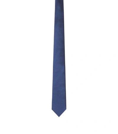 Shop Burberry Silk Tb Monogram Jacquard Tie In Blue