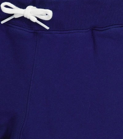 Shop Polo Ralph Lauren Logo Cotton-blend Jersey Shorts In 蓝色