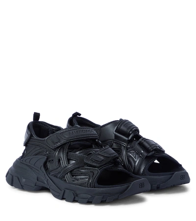 Shop Balenciaga Track Sandals In 黑色