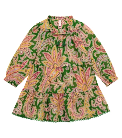 Shop Zimmermann Teddy Paisley Cotton Dress In 绿色