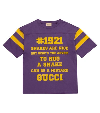 Shop Gucci Logo Cotton T-shirt In 紫色