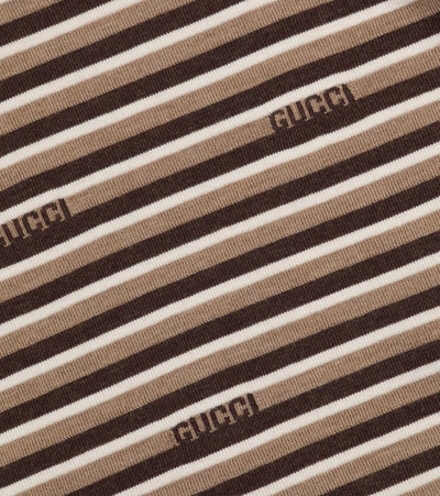 Shop Gucci Intarsia Striped Wool Sweater In 彩色