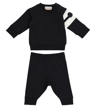 Shop Moncler Baby Sweatshirt And Sweatpants Set In Black