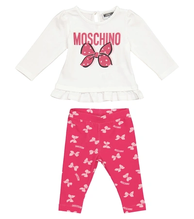 Shop Moschino Baby Printed T-shirt And Leggings Set In Pink