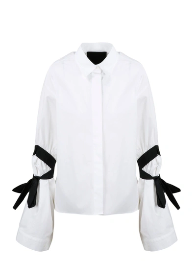 Shop Red Valentino Over Shirt With Ribbons In White