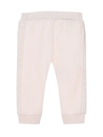 Shop Fendi Pink Stretch Cotton Sweatpants In Rosa