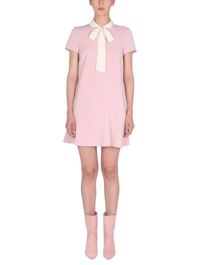 Shop Red Valentino Frisottine Dress With Collar Detail In Rosa