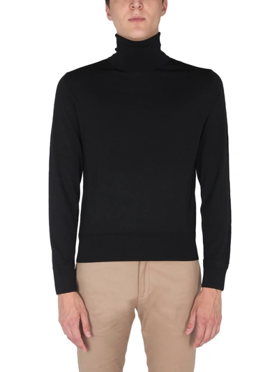 Shop Tom Ford Tall Neck Wool Sweater In Nero