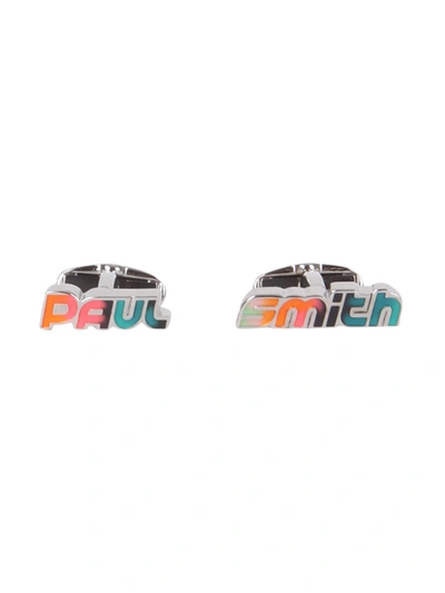 Shop Paul Smith Link Logo Cufflinks In Multicolor