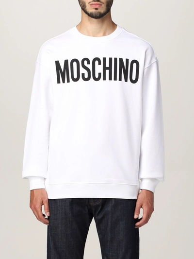 Shop Moschino Sweatshirt  Couture Cotton Sweatshirt In White