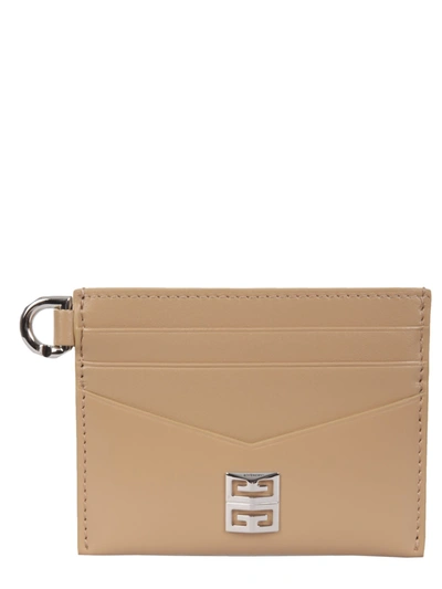 Shop Givenchy 4g Leather Box Card Holder In Beige
