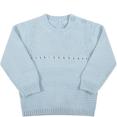 Shop Stella Mccartney Light-blue Sweater For Baby Boy With Dog In Light Blue