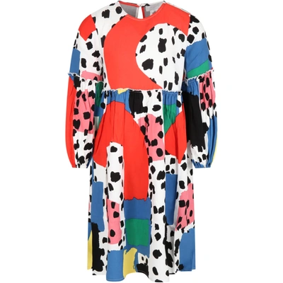 Shop Stella Mccartney Multicolor Dress For Girl With Dalmatian Spots
