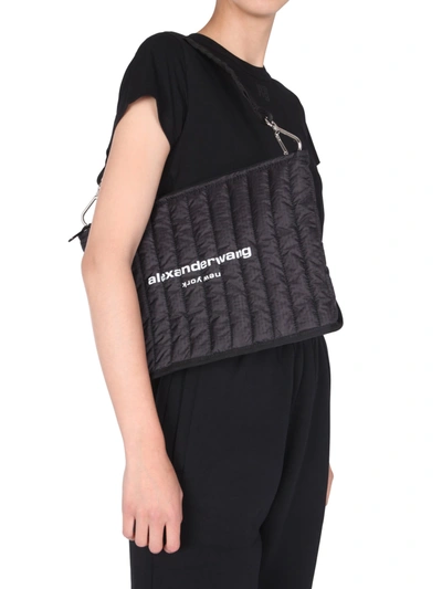 Shop Alexander Wang Laptop Shoulder Bag In Nero