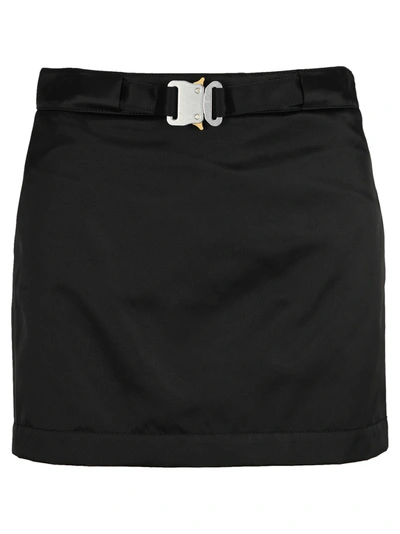 Shop Alyx Buckle Nylon Satin Skirt In Black
