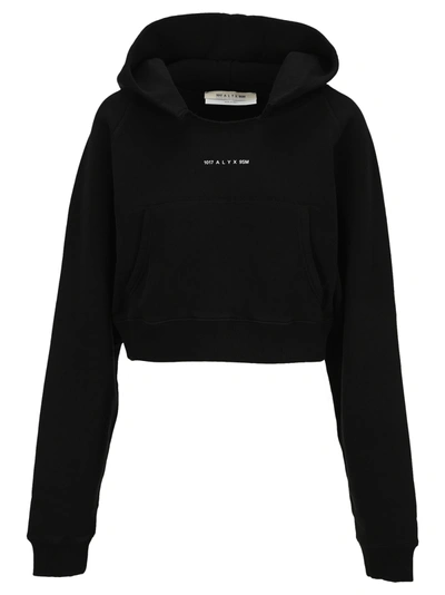 Shop Alyx Collection Logo Cropped Hoodie In Black