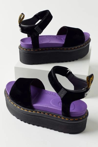 Shop Dr. Martens' X X-girl Velvet Platform Sandal In Black
