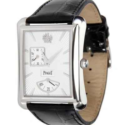 Pre-owned Piaget Silver 18k White Gold Emperador Goa33069 Men's Wristwatch 29.5 Mm