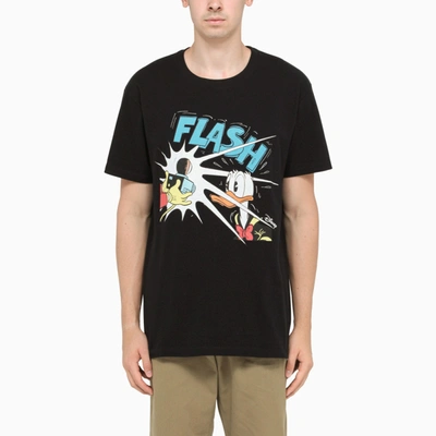 Shop Gucci Black T-shirt With Multicolour Print