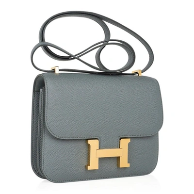 Hermès Constance Mini 18 Green Grey Leather ref.262522 - Joli Closet