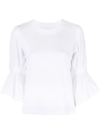 Shop See By Chloé Braided Sleeve Top In White