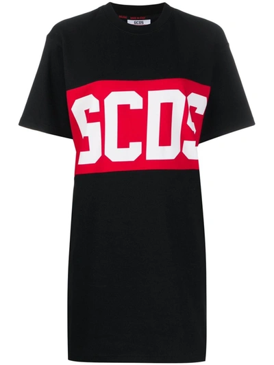 Shop Gcds Band Logo T-shirt Dress In Black