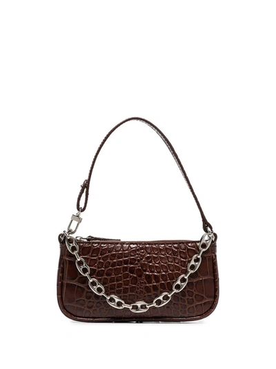 Shop By Far Rachel Leather Mini Bag In Brown