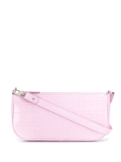 Shop By Far Croco Embossed Rachel Bag In Pink