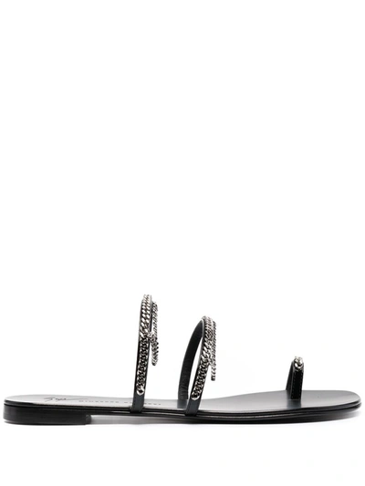 Shop Giuseppe Zanotti Catena Open-toe Sandals In Black