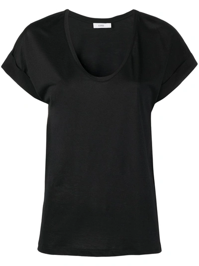 Shop Closed Plain U-neck T-shirt In Black