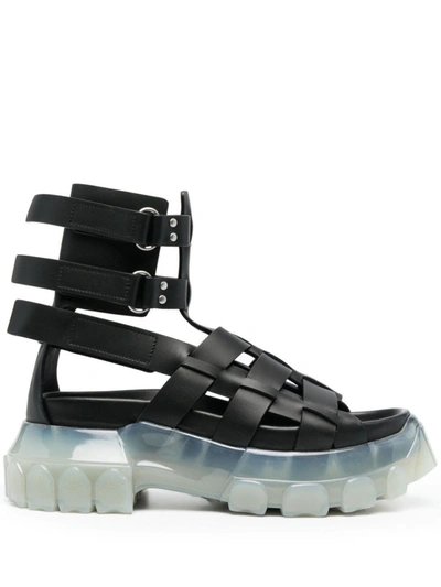 Shop Rick Owens Chunky-sole Gladiator Sandals In Black