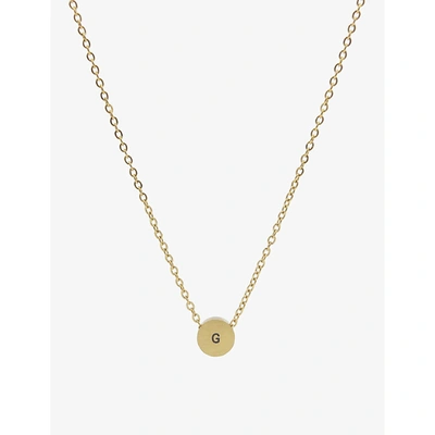 Shop Littlesmith Womens Gold Personalised Initial Gold-plated Circle Bead Necklace