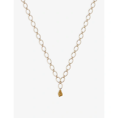 Shop La Maison Couture Women's Gold Makal Earth Vertical 18ct Gold And 2g Gold-nugget Necklace