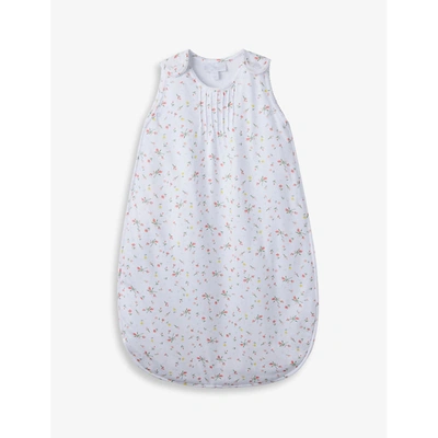Shop The Little White Company Marcie Floral-print Organic-cotton Sleep Bag 1.0 Tog 18-36 Months In White