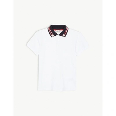 Shop Gucci Boys White Kids Branded Collar Polo Shirt 4-12 Years 12 Years