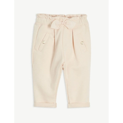 Shop Chloé Mid-rise Cotton-blend Trousers 6-36 Months In Pale Pink