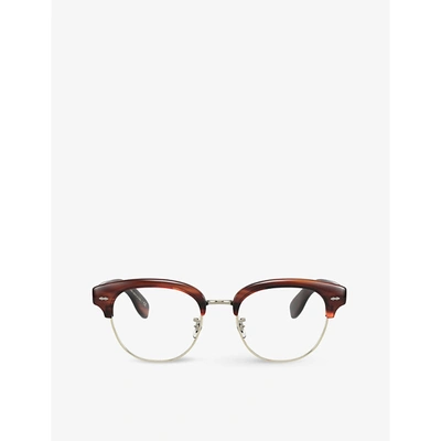 Shop Oliver Peoples Men's Black Ov5436 Cary Grant 2 Round-frame Optical Glasses