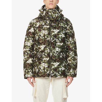 Shop Moncler Blanc Camouflage-print Shell-down Jacket