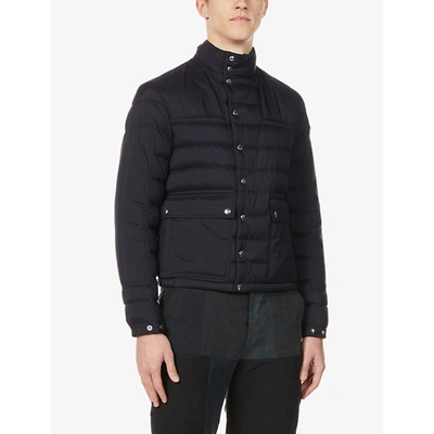 Shop Moncler Funnel-neck Padded Quilted Shell-down Jacket In Navy