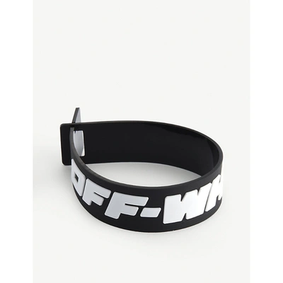 Shop Off-white Mens Black White Industrial Logo-embellished Bracelet