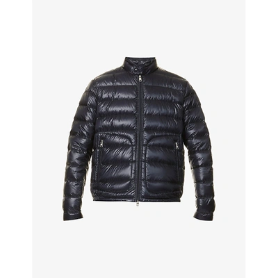 Shop Moncler Acorus Padded Shell-down Jacket In Navy