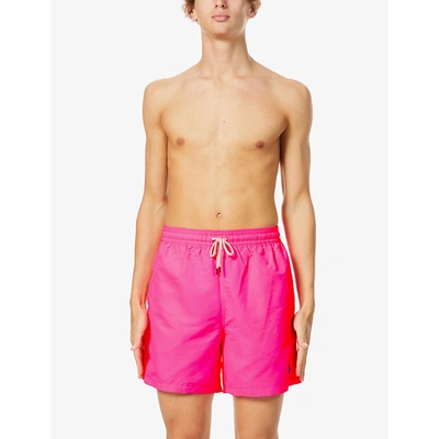 Shop Polo Ralph Lauren Mens Pink Traveller Swim Shorts S