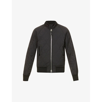 Shop Tom Ford Harrington Quilted Shell Bomber Jacket In Black