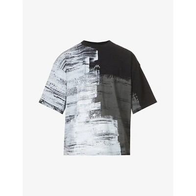 Shop A-cold-wall* Mens Black Brush Stroke Abstract-pattern Organic-cotton T-shirt S