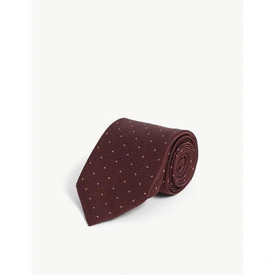 Shop Tom Ford Mens Bordeaux Jacquard-print Wide-blade Silk Tie